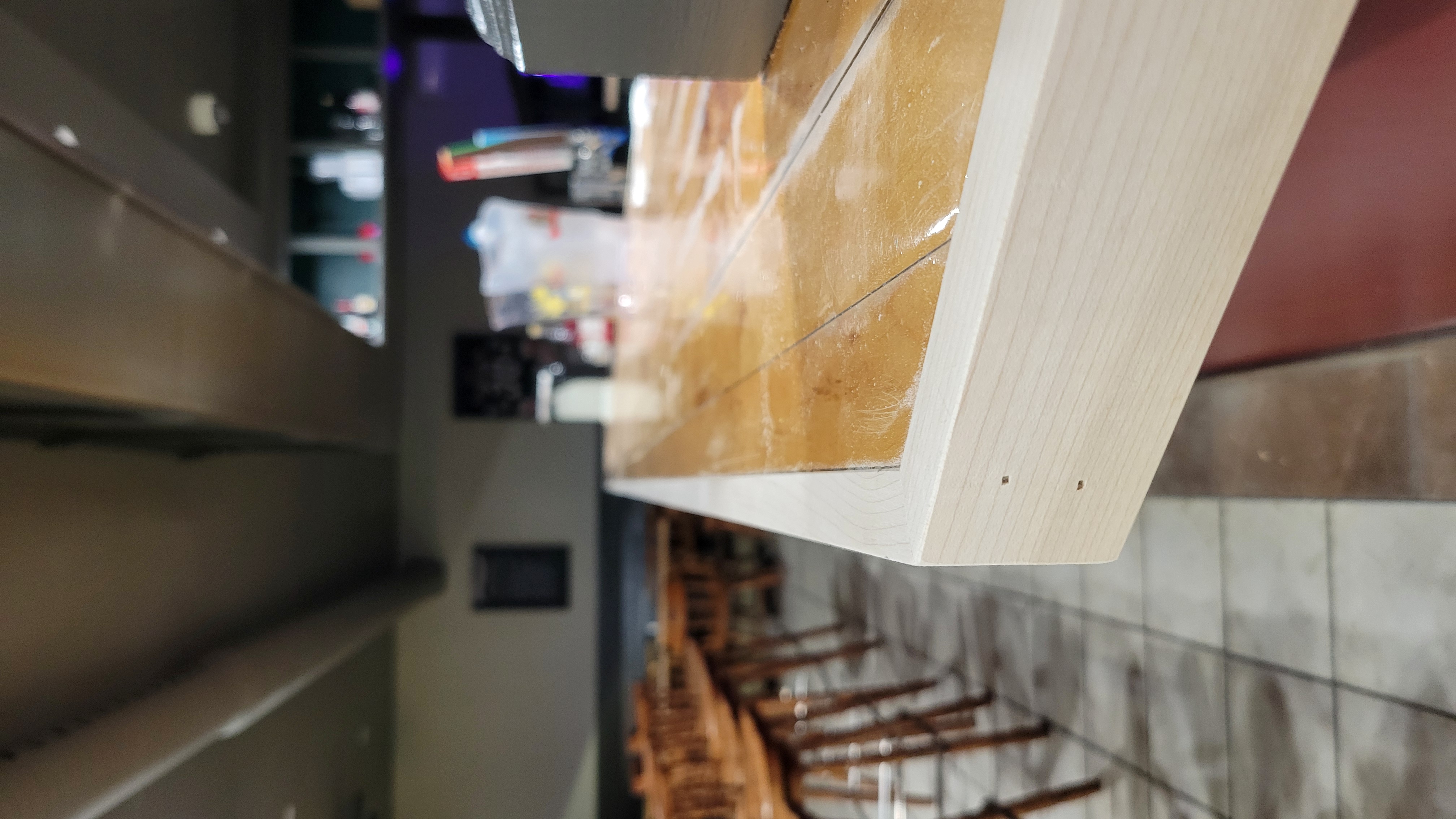 Bar top edge detail at The Wetmore-Street Bar & Grill